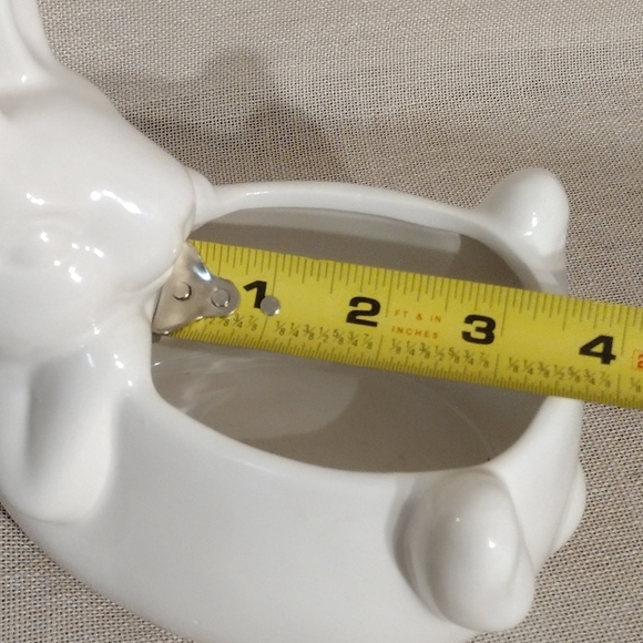 Crescent Enterprise White Ceramic Bunny Bowl / Planter - Picture 9 of 10